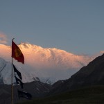 The national flag of Kirgistan