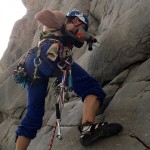 Andi drilling in "Kubrah Canyon". | Photo: B. Trautmann